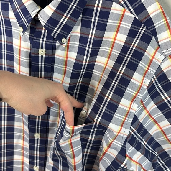 ORVIS Plaid Button Down Short Sleeve Shirt Size L - Picture 6 of 12